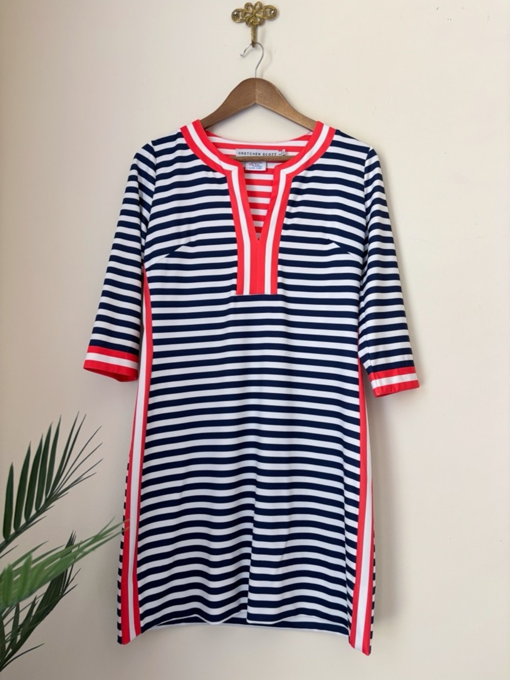Gretchen Scott Striped Stretch Jersey Hinkley Dress Small Nautical Summer